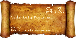 Székely Korinna névjegykártya